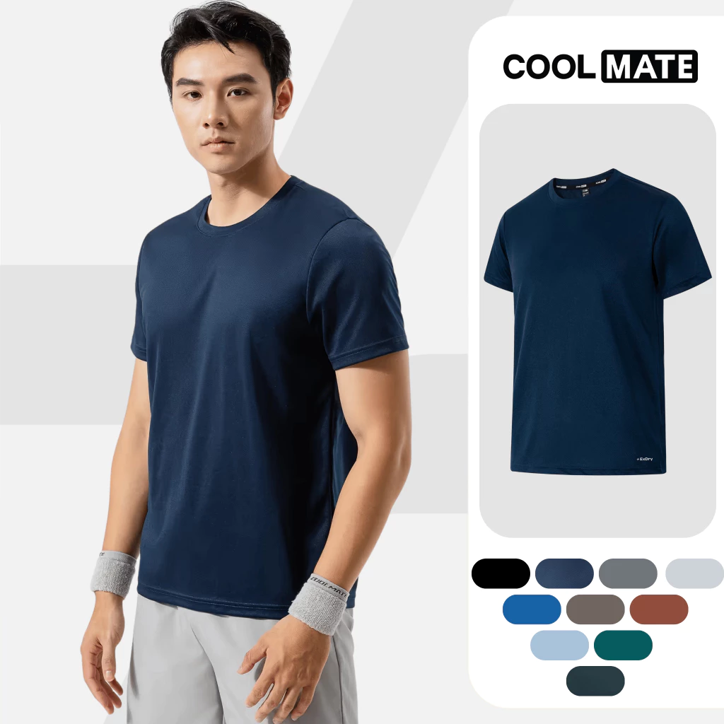 Áo thun nam thể thao tập Gym, Tennis, Pickleball Coolmate Basics thoải mái,...