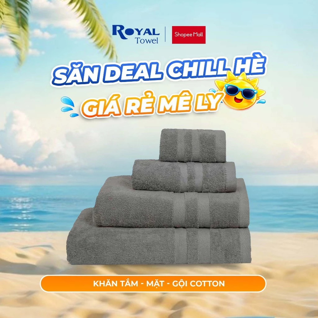 Khăn Tắm, Khăn Gội, Khăn Mặt Royal Towel Sợi Cotton Mềm Mịn, Thấm Hút Tốt,...