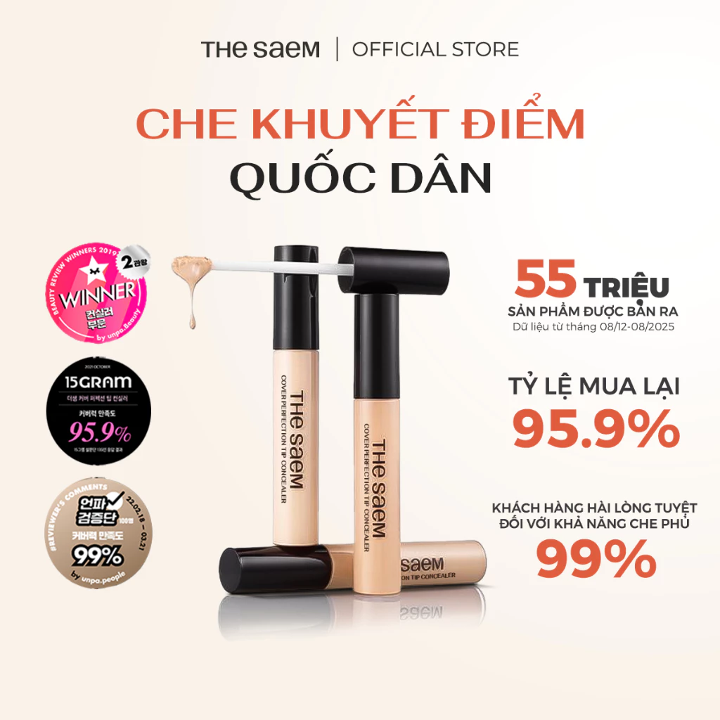 [THE SAEM] Che khuyết điểm chống nắng che phủ cao THE SAEM Cover Perfection Tip...