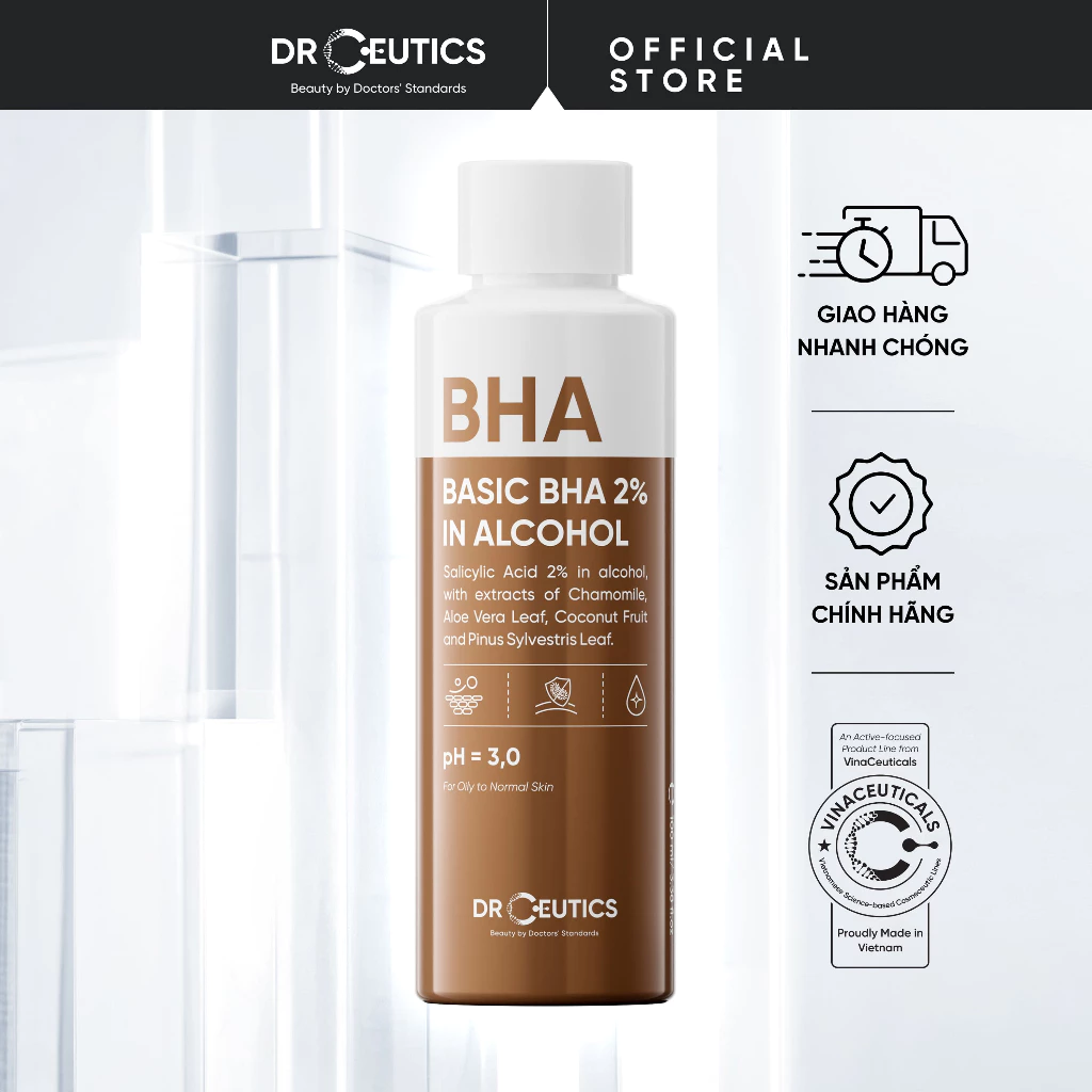 DRCEUTICS Dung Dịch Loại Bỏ Tế Bào Chết Basic BHA 2% In Alcohol - Nền Cồn...