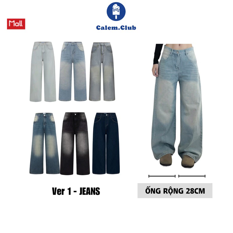 Calem.Club- Quần Jeans Ống Suông Ver 1 nhiều màu tôn dáng form unisex...