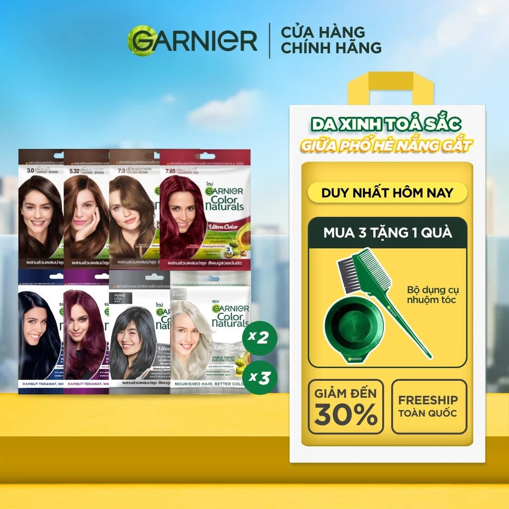 Kem Nhuộm Tóc Tại Nhà Màu Thời Trang - Garnier Color Naturals Ultra Colors - 8...