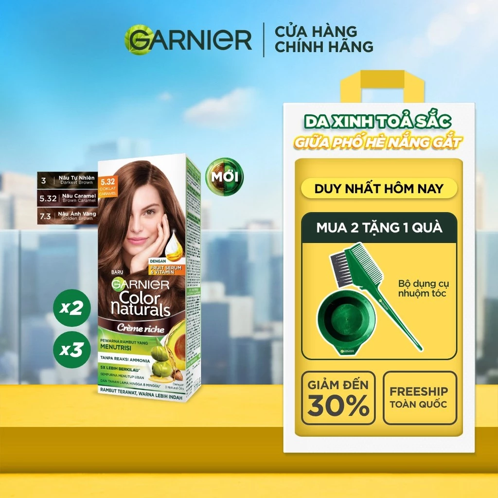 Kem Nhuộm Tóc Tại Nhà Màu Thời Trang - Công nghệ Colorboost kết hợp 3 loại dầu...