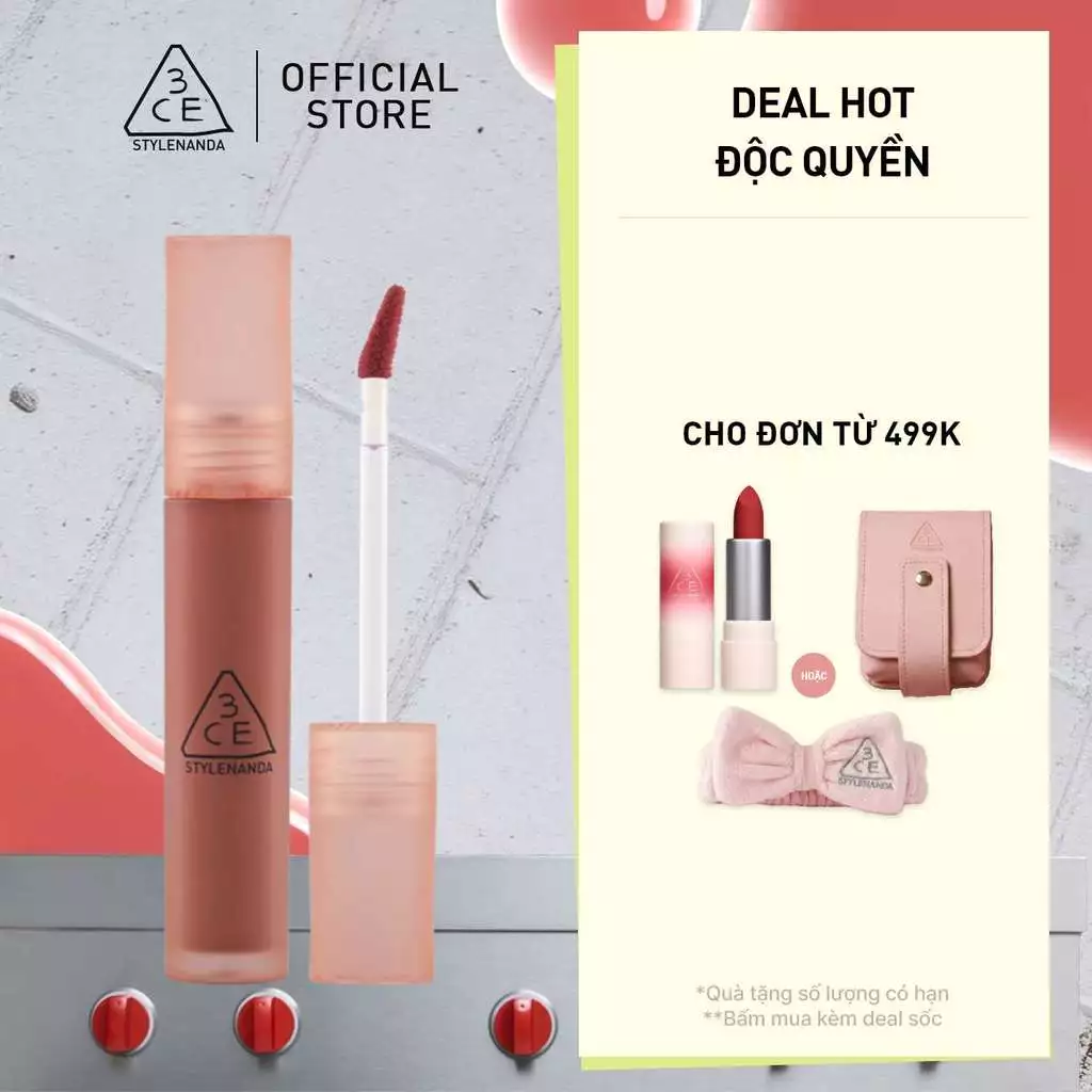 Son Kem 3CE Cho Viền Môi Mờ Ảo Không Lem Blur Water Tint 4.6g