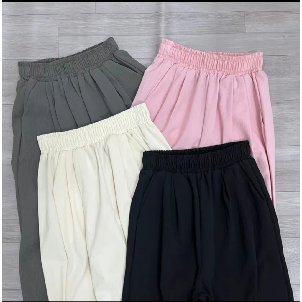 [Combo 2 quần] Quần Ống Rộng Chất Đũi Cạp Chun Lưng Cao dài 95-104cm phong cách...