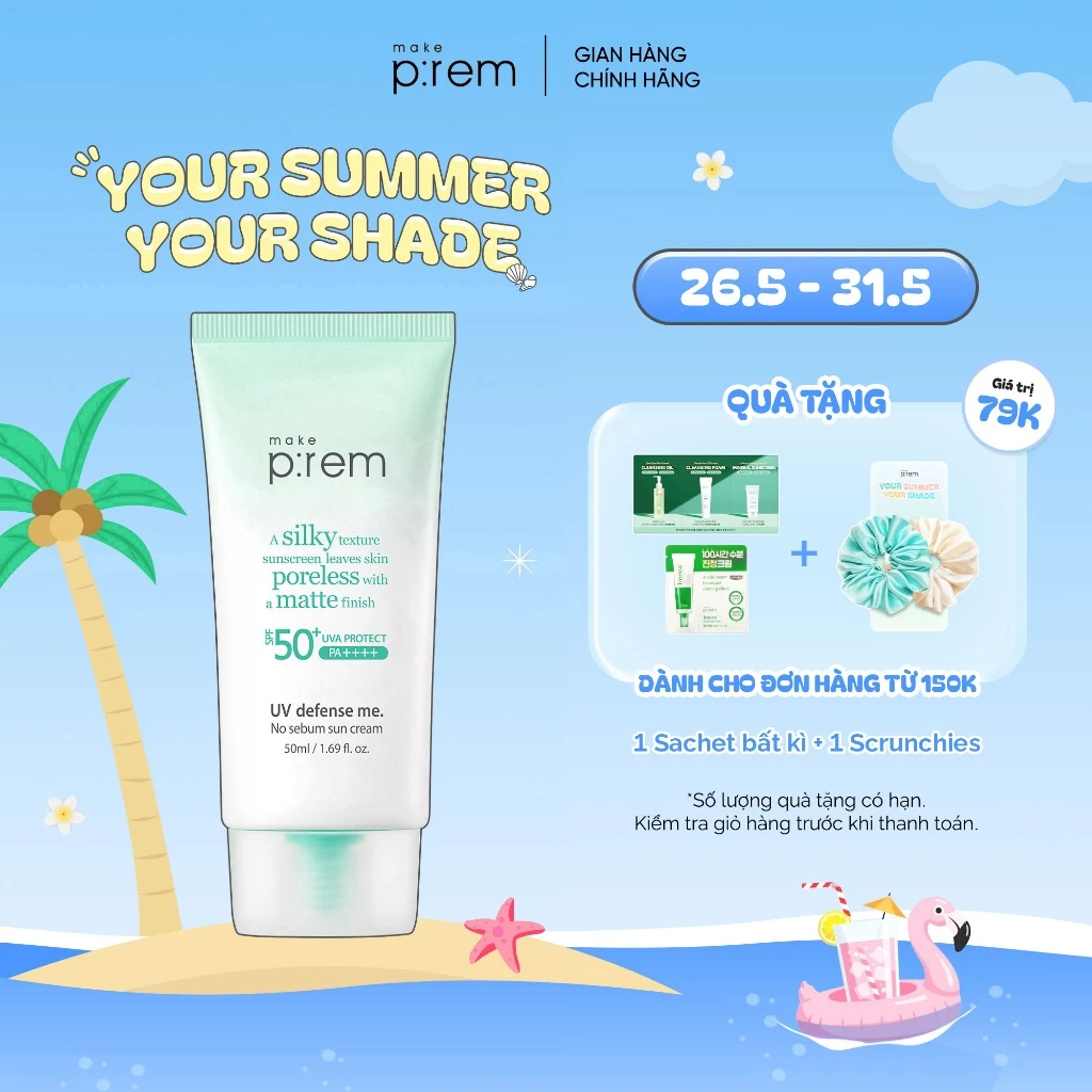 Kem Chống Nắng Make P:rem UV Defense Me NoSebum Sun Cream SPF50+ PA++++
