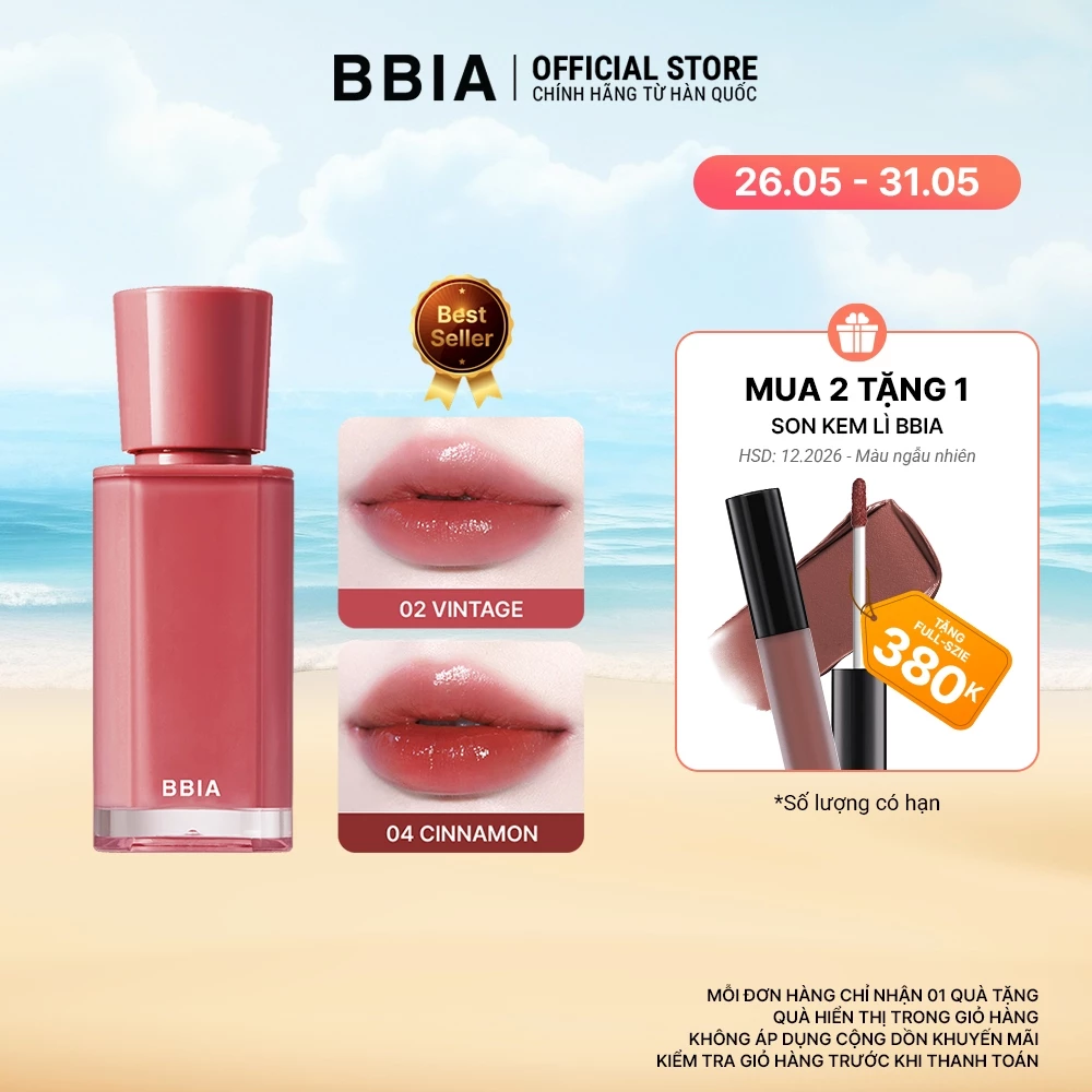 Son tint bóng căng mọng, trong trẻo BBIA Glow Tint
