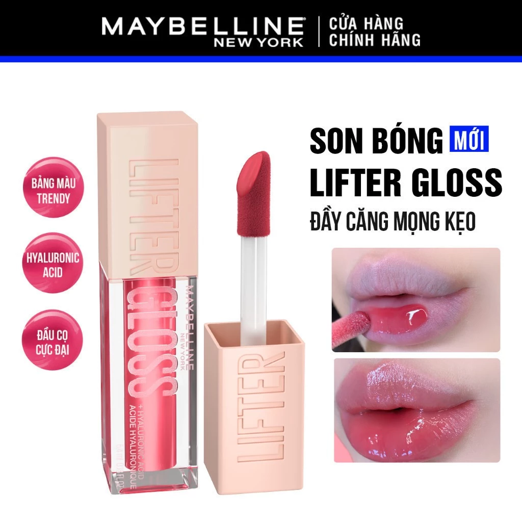 Son Bóng Lifter Gloss cho Đôi Môi Đầy Căng Mọng Kẹo cùng Hyaluronic Acid...