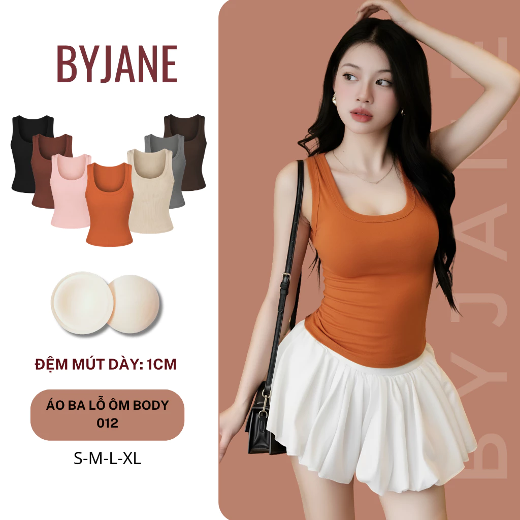 ( KÈM MÚT) Áo ba lỗ nữ cotton mát BYJANE ( Từ 39kg-62Kg) áo 2 dây bản to, áo...