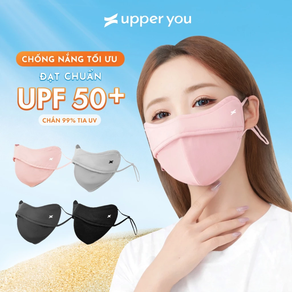 Khẩu Trang Chống Nắng UPF50+ Chống UV UPPER YOU Chất Lụa Băng Mịn Mát Thoáng...