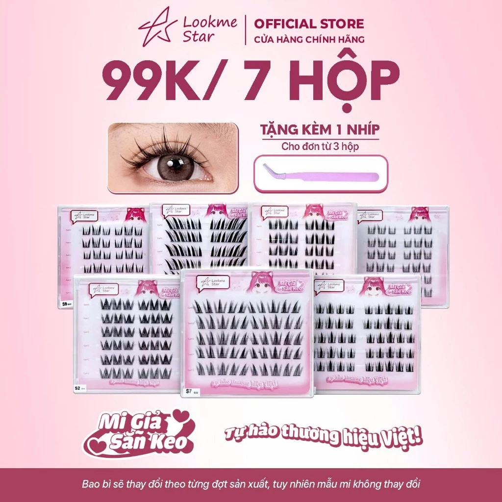 [99k/7 Hộp] Lookme Star - Lông Mi Giả Sẵn Keo ( Tặng 1 nhíp / đơn hàng từ 3 hộp...