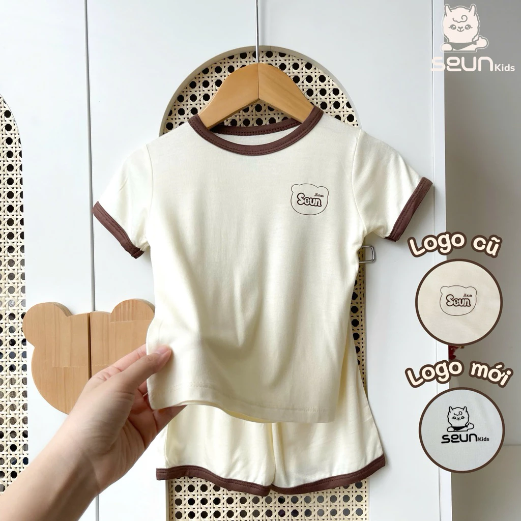 | SEUNKIDS | Bộ cộc tay cho bé trai bé gái visco (có 2 link) lụa mát lạnh 8kg...