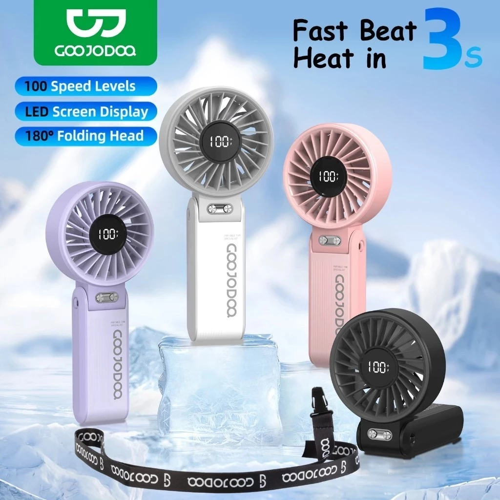 [Bảo hành tại địa phương] Quạt gấp 3 trong 1 GOOJODOQ 180° 100 cấp độ gió siêu...