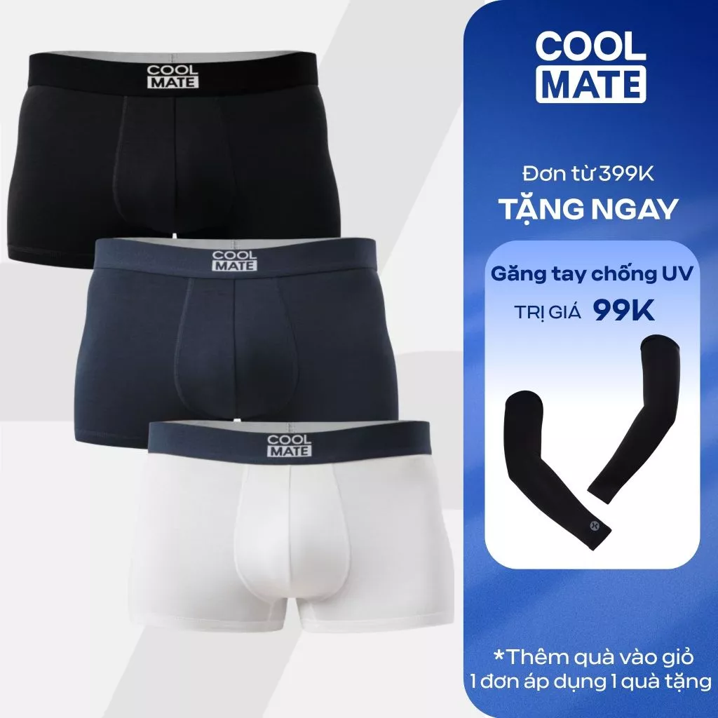 Combo 3 quần lót nam dáng Trunk Bamboo mềm mại, kháng khuẩn, thấm hút tốt...