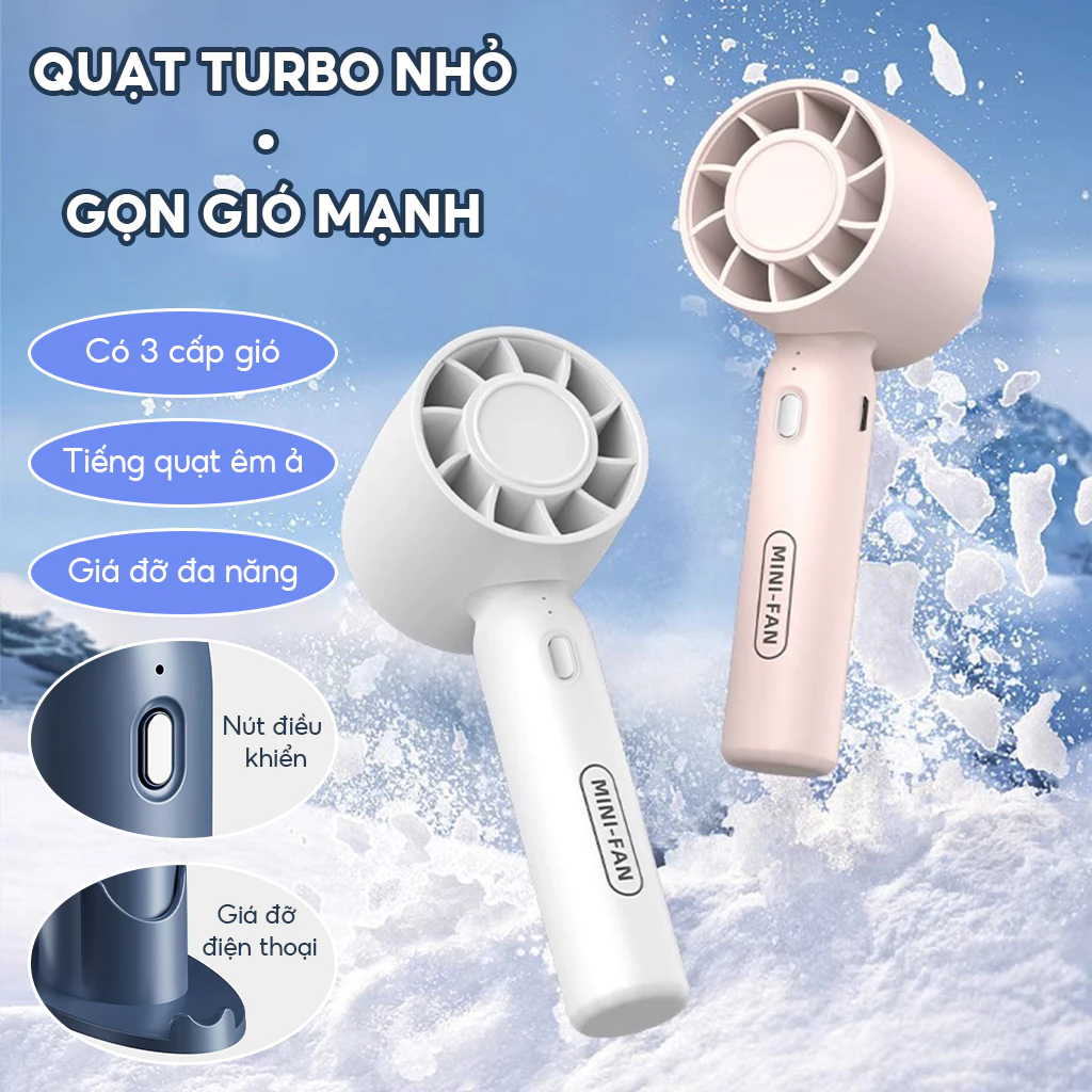 Quạt Cầm Tay Mini T10 Siêu Mát, Với 3 Tốc Độ Gió Làm Giá Đỡ Điện Thoại Lại Pin...
