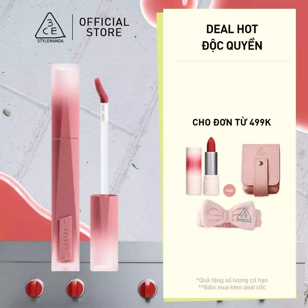 Son Kem Lì Nhung Mịn 3CE Velvet Lip Tint Plush