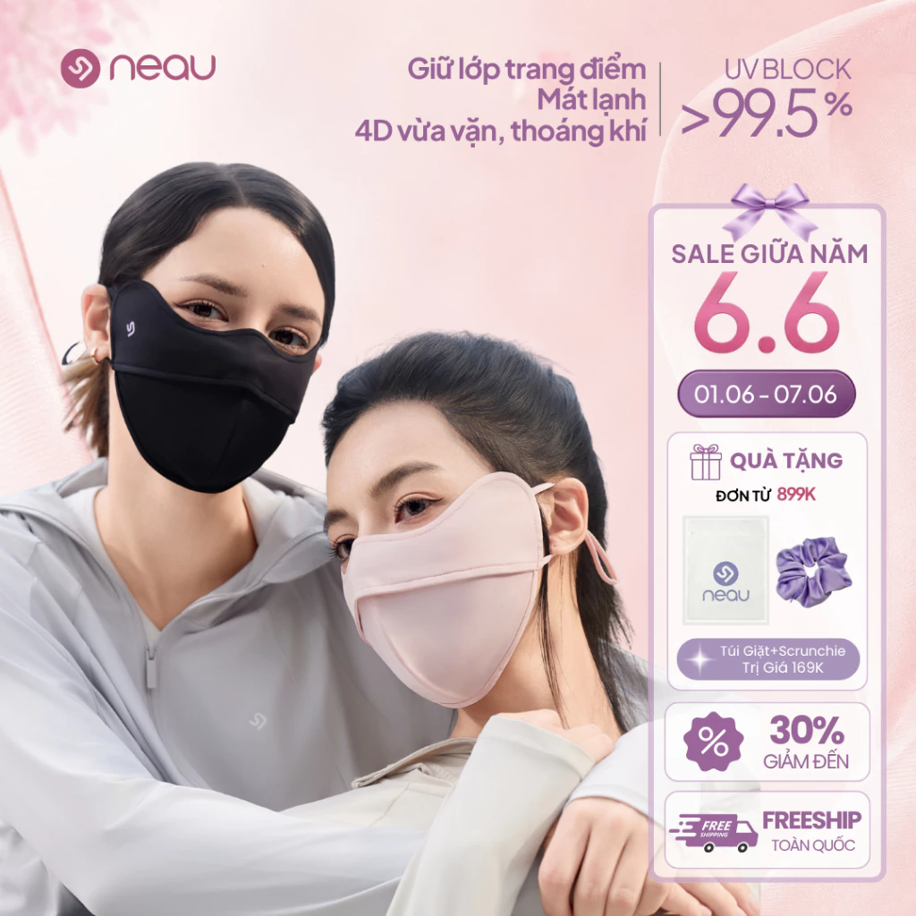 NEAU Ombré Pure 4D Khẩu Trang Chống Nắng Tia UV 99% Không Lem Son Thoáng Khí...