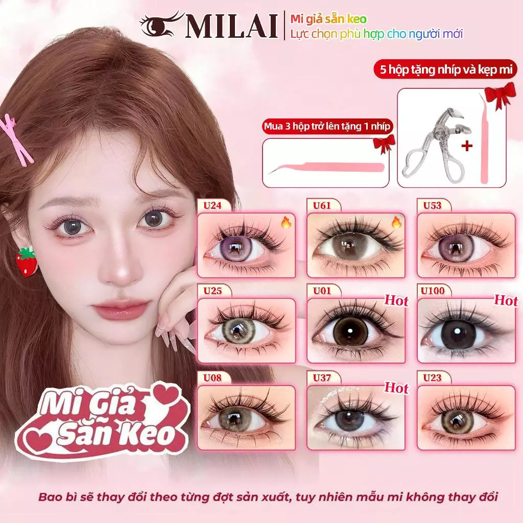 MILAI Mua 3 hộp tặng nhíp, mua 5 hộp tặng kẹp mi