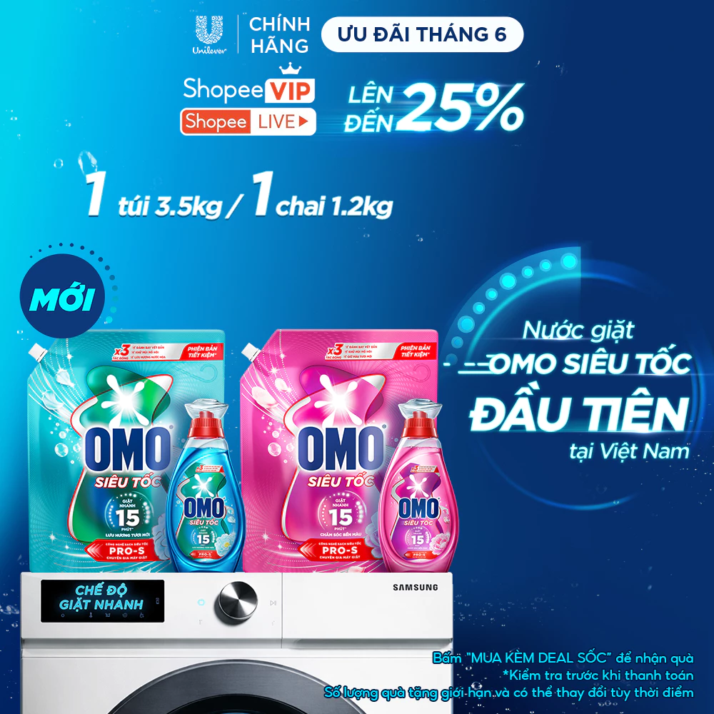 [MỚI] Nước giặt Omo Siêu Tốc đầu tiên tại Việt Nam, được thiết kế riêng cho chu...