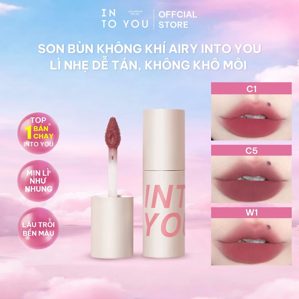 Son Bùn Không Khí Airy INTO YOU Lì Nhẹ Dễ Tán, Không Khô Môi Phù Hợp Với Nhiều...